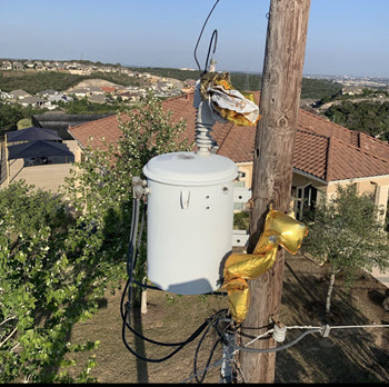 Mylar Balloon Tangled on Power Line